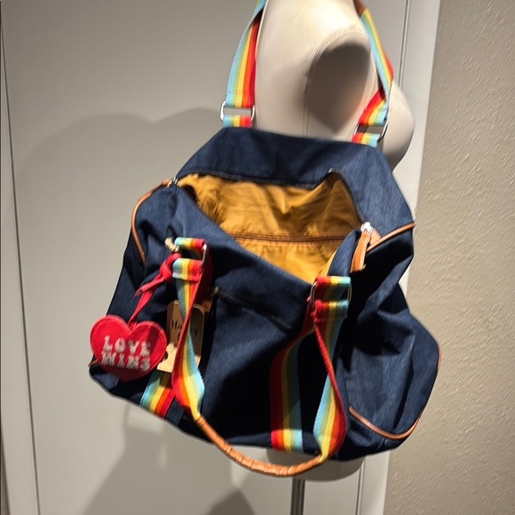 Rainbow pride theme Strap Denim Travel Bag tote - Picture 2 of 13